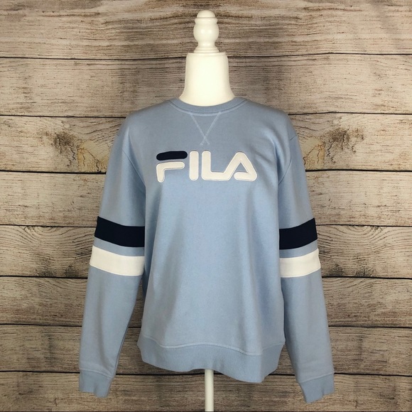 Fila Baby Blue Natalie Spell-out Crewneck Sweatshirt - Picture 1 of 7